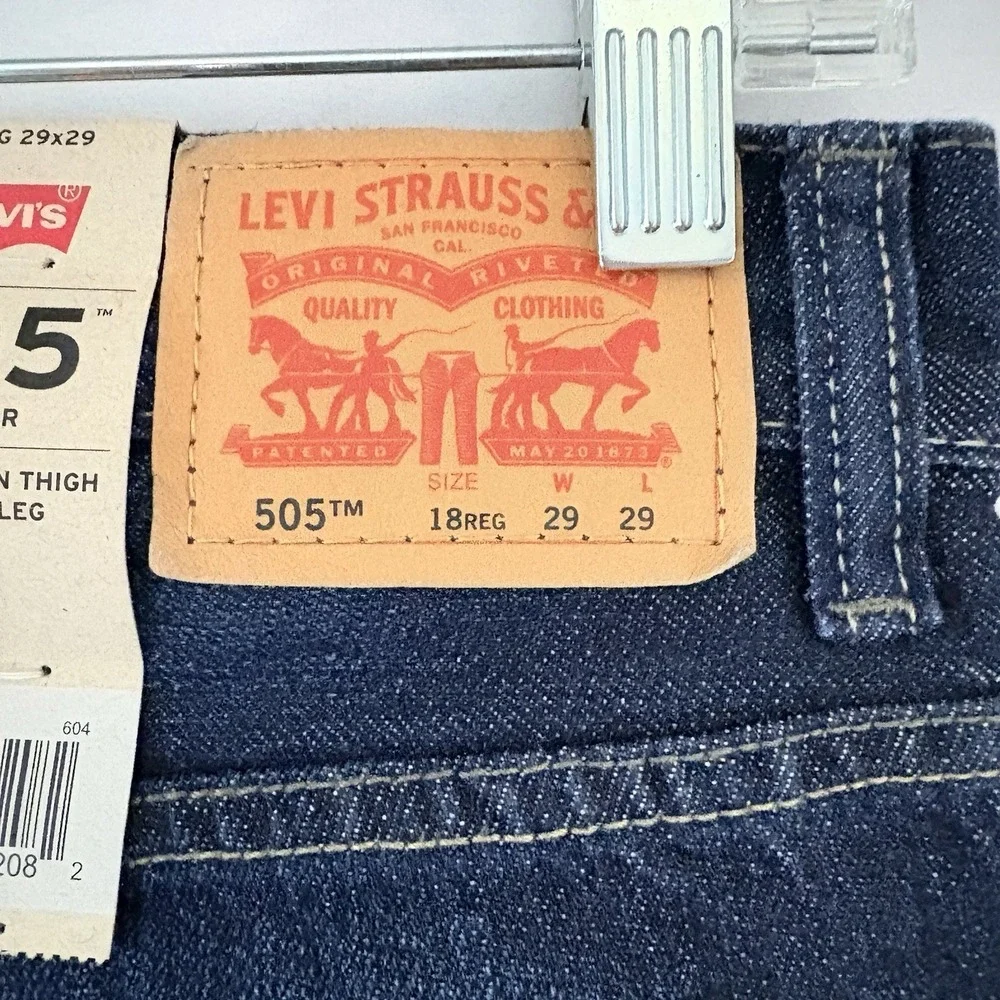 Levi's 505 Jeans Mens  Blue Dark Wash Regular Fit Straight Leg 29x29  NwT‎